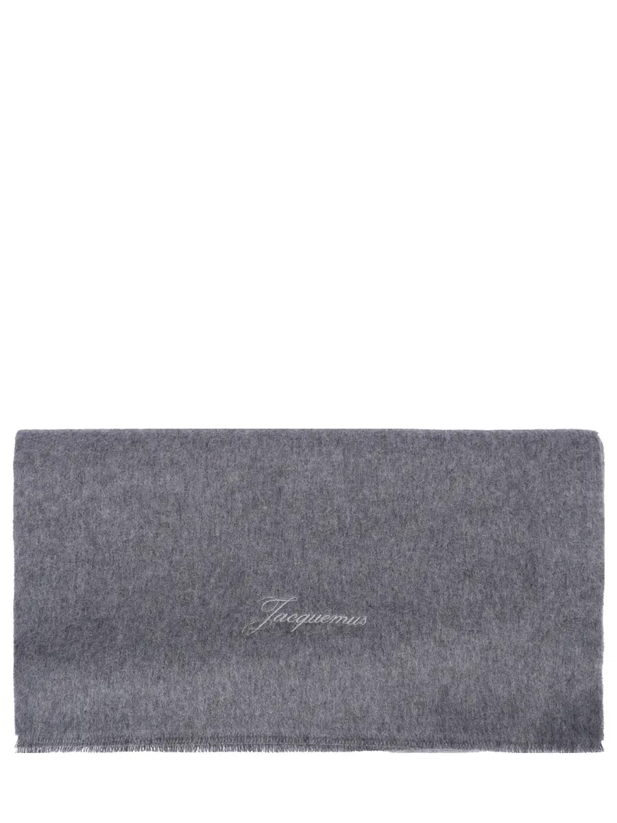 Шарф из шерсти и кашемира JACQUEMUS 25HACU00792AK00290 970 Серый 