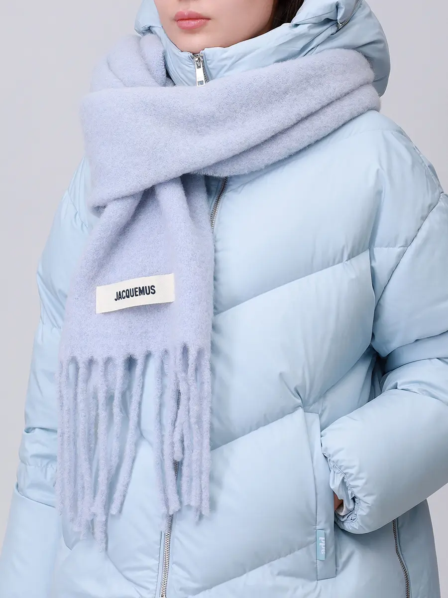 Шарф шерстяной JACQUEMUS 24HACU00572BOT4032 635 Голубой  Фото 2