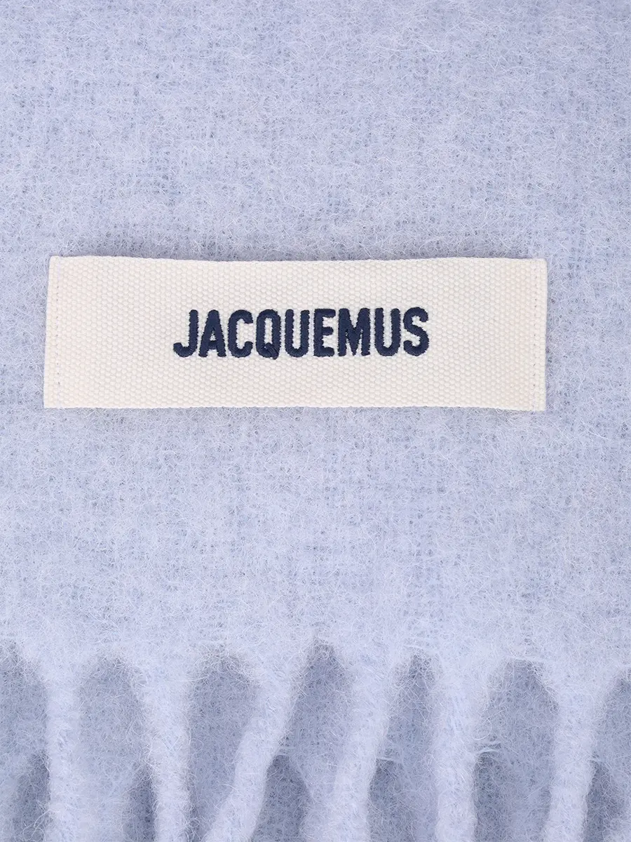 Шарф шерстяной JACQUEMUS 24HACU00572BOT4032 635 Голубой  Фото 3