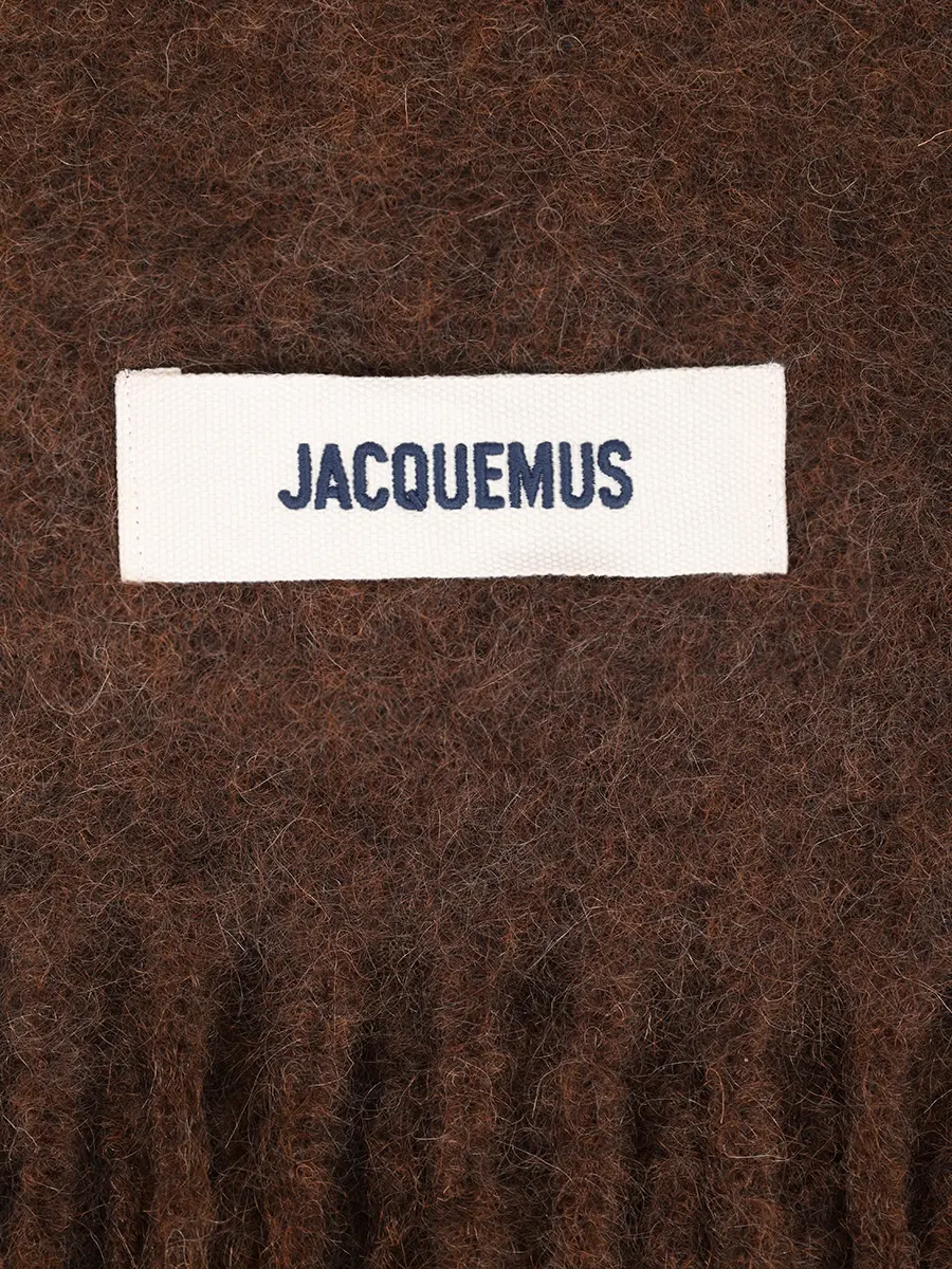 Шарф шерстяной JACQUEMUS 24HACU00572BOT4032 850 Коричневый  Фото 3