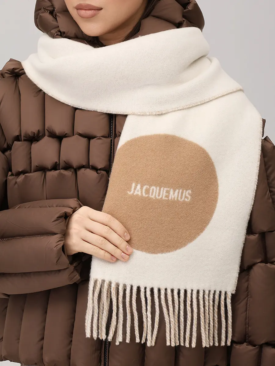 Шарф шерстяной JACQUEMUS 24HACU00579AOT4044 015 Бежевый  Фото 2