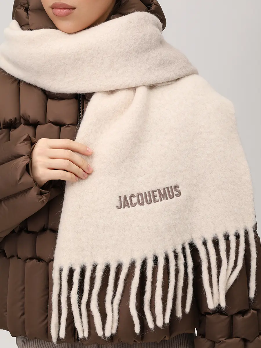 Шарф шерстяной JACQUEMUS 23HACU00574AOT4032 015 Бежевый  Фото 2