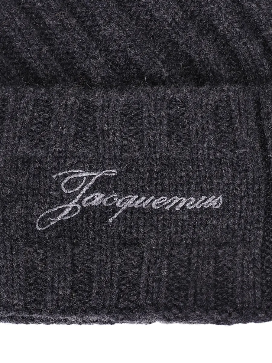 Шапка кашемировая JACQUEMUS 25HACU00767AK00287 970 Серый  Фото 3