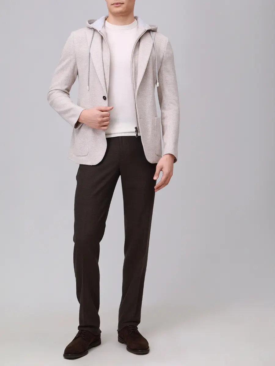 Пиджак из шерсти и хлопка FRADI 262WN6196 341 Бежевый  Фото 2