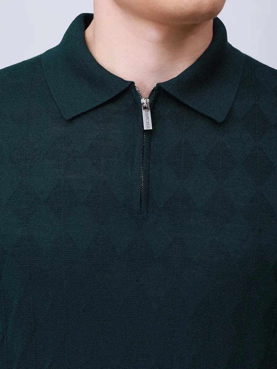 

Поло из шерсти и шелка, Зеленый, U370303PZ 0470 Темно-