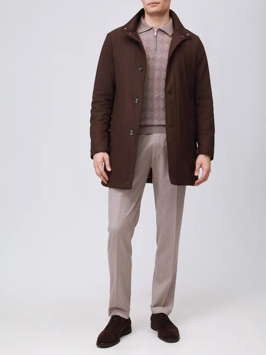 Поло из шерсти и шелка PANICALE U370303PZ 0270 Бежевый  Фото 2