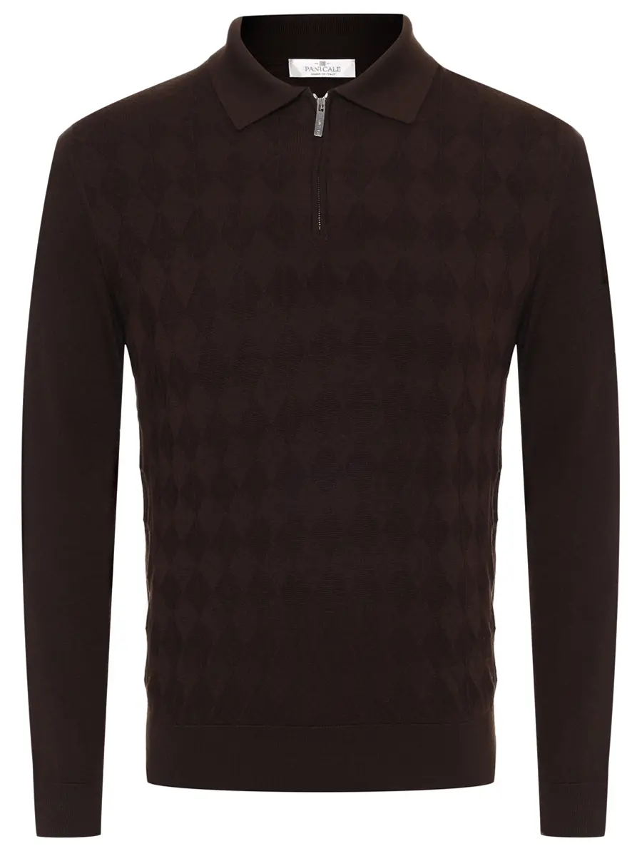 Поло из шерсти и шелка PANICALE U370303PZ 0280 Коричневый 