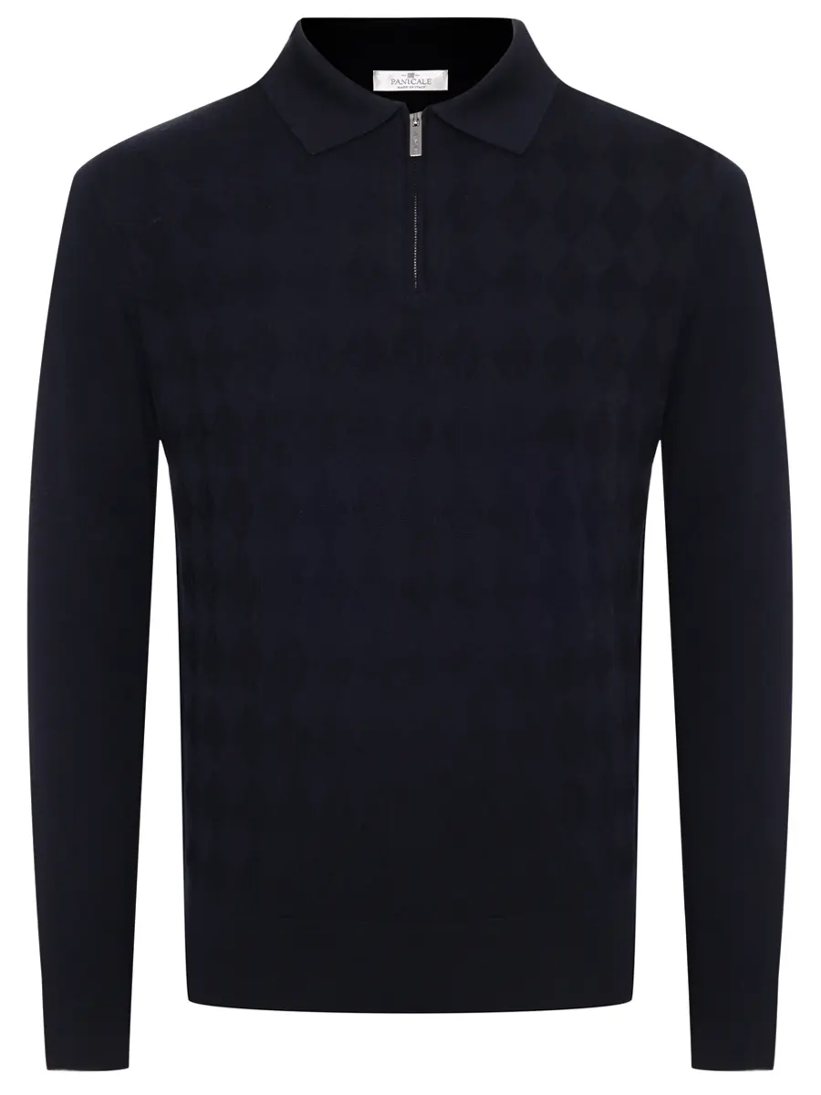 

Поло из шерсти и шелка, Синий, U370303PZ 0590 Темно-