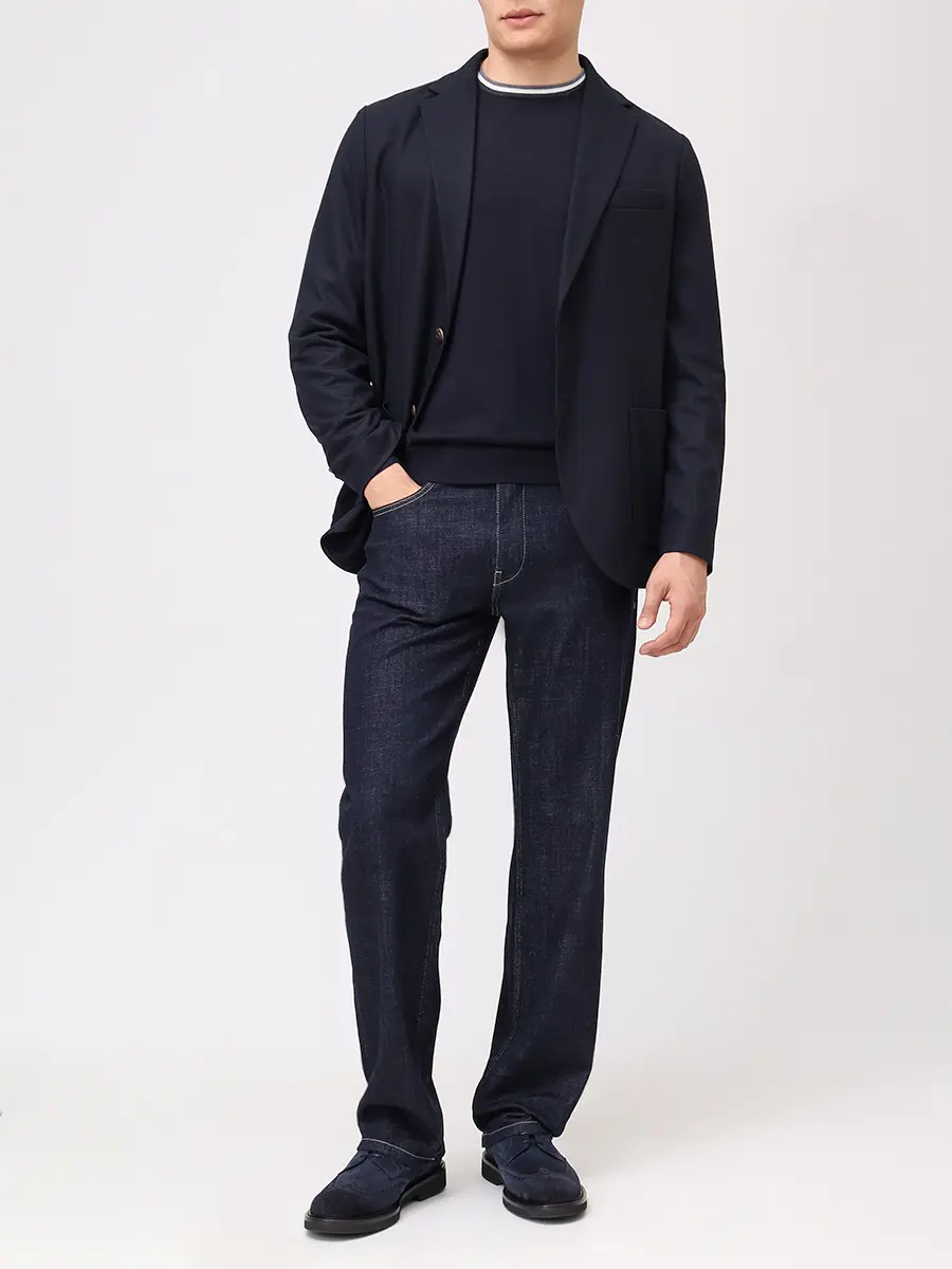 Джемпер из шерсти и шелка PANICALE U370231G 0591 Темно-  Фото 2