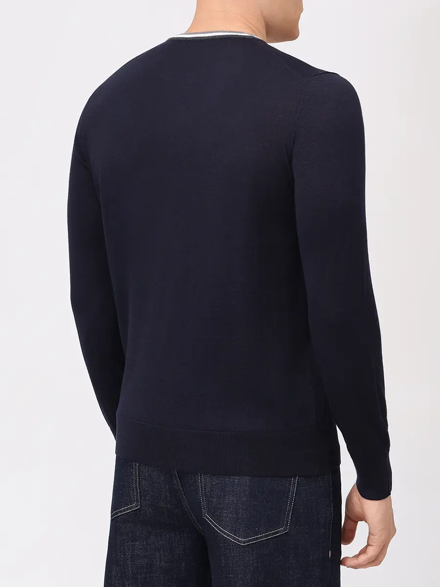 Джемпер из шерсти и шелка PANICALE U370231G 0591 Темно-  Фото 3