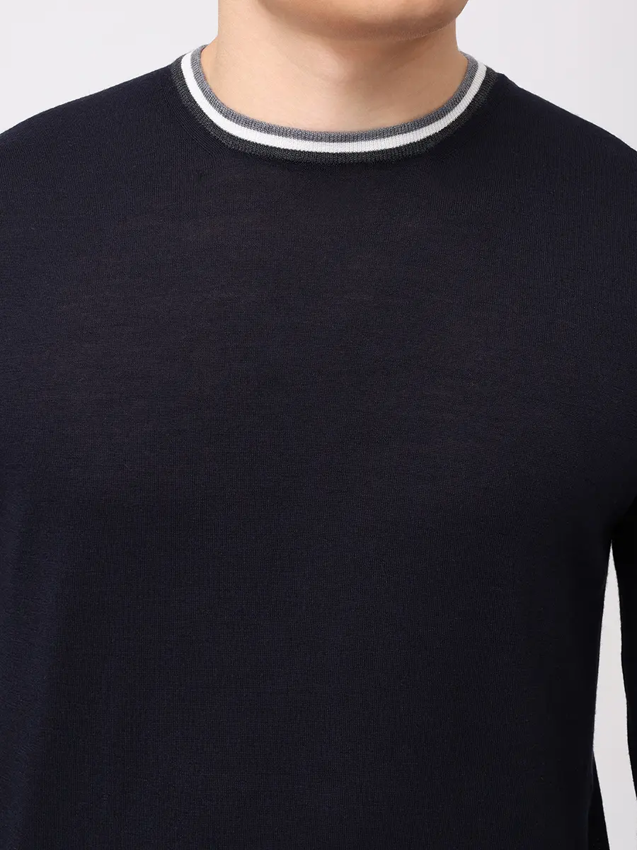 Джемпер из шерсти и шелка PANICALE U370231G 0591 Темно-  Фото 5