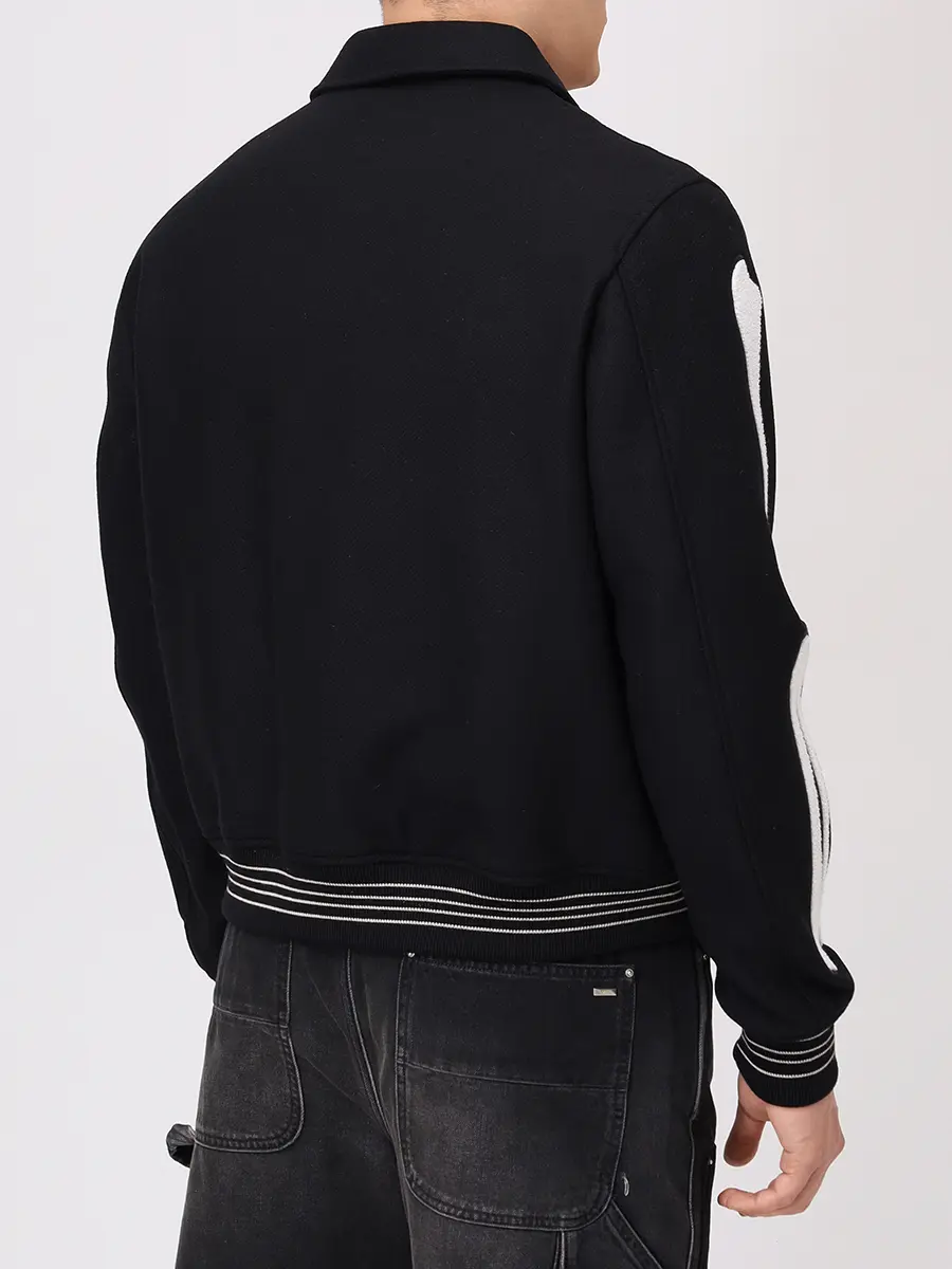 Бомбер шерстяной AMIRI AMOUVY1007 Черный  Фото 3