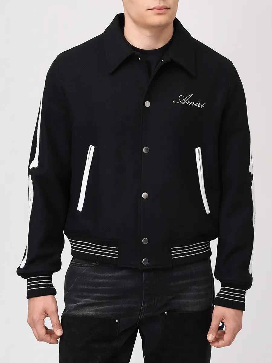 Бомбер шерстяной AMIRI AMOUVY1007 Черный  Фото 4