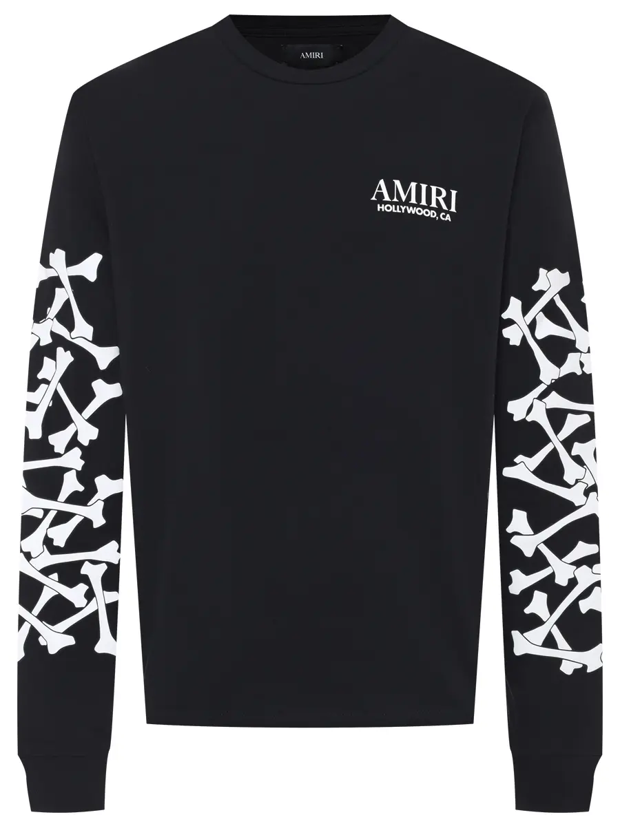 

Лонгслив хлопковый, Черный, AMJYTE1076