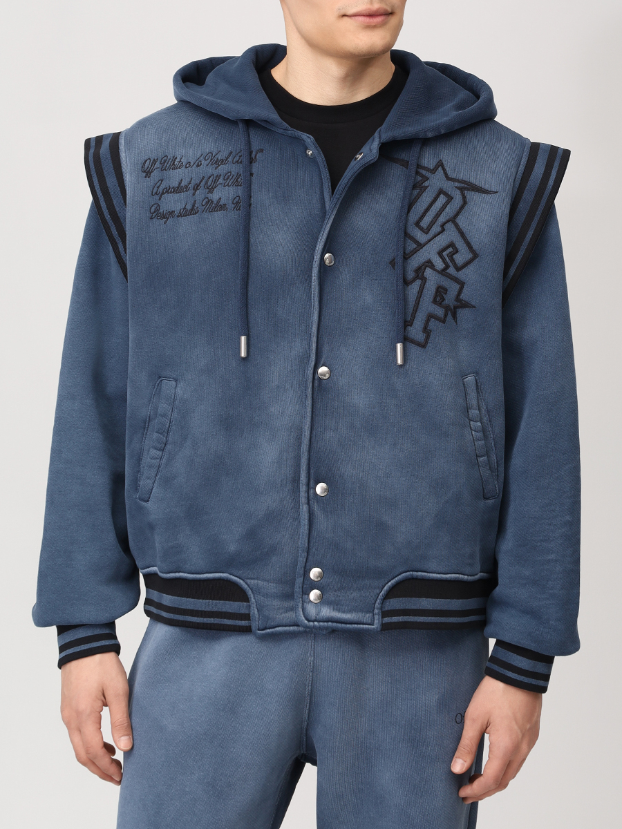 Олимпийка хлопковая OFF-WHITE OMEK003F25FLE0024343 Синий  Фото 4