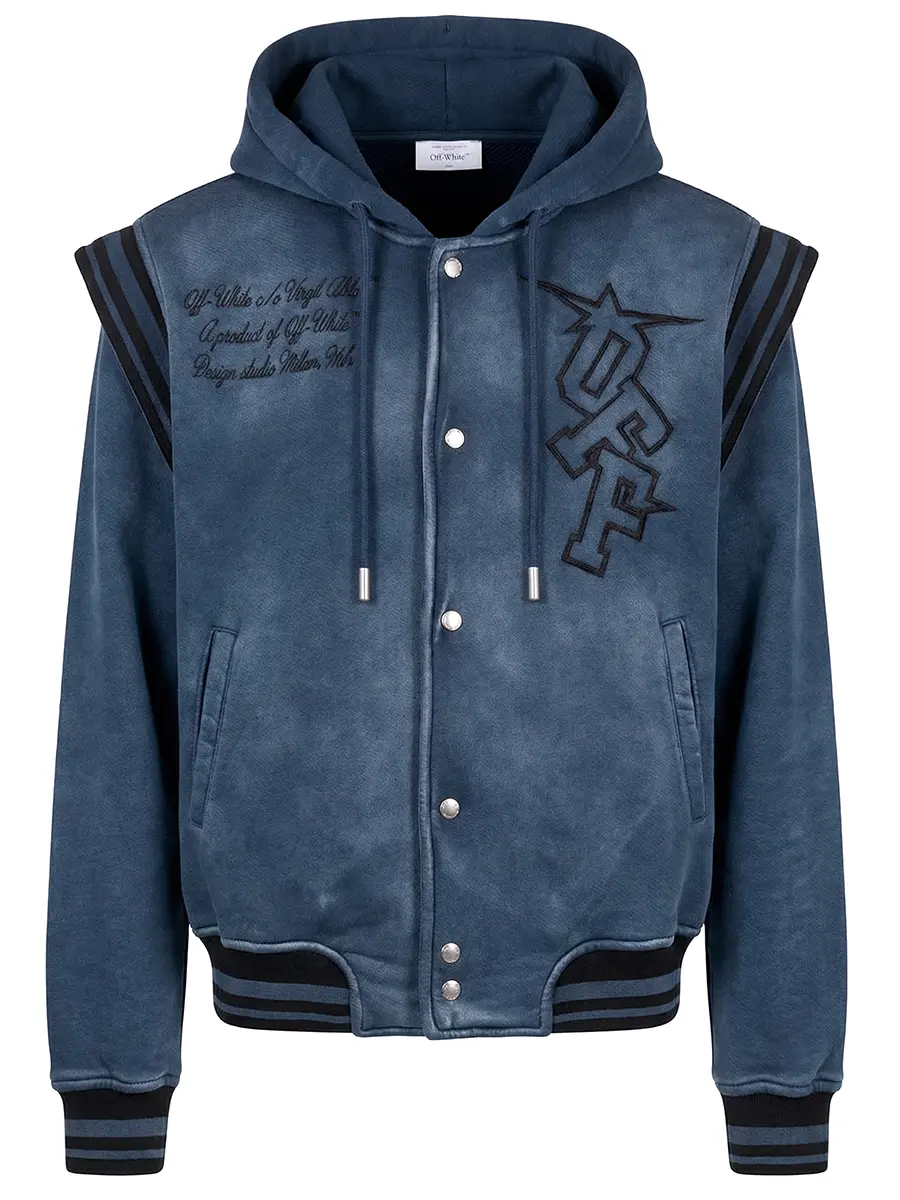 Олимпийка хлопковая OFF-WHITE OMEK003F25FLE0024343 Синий 