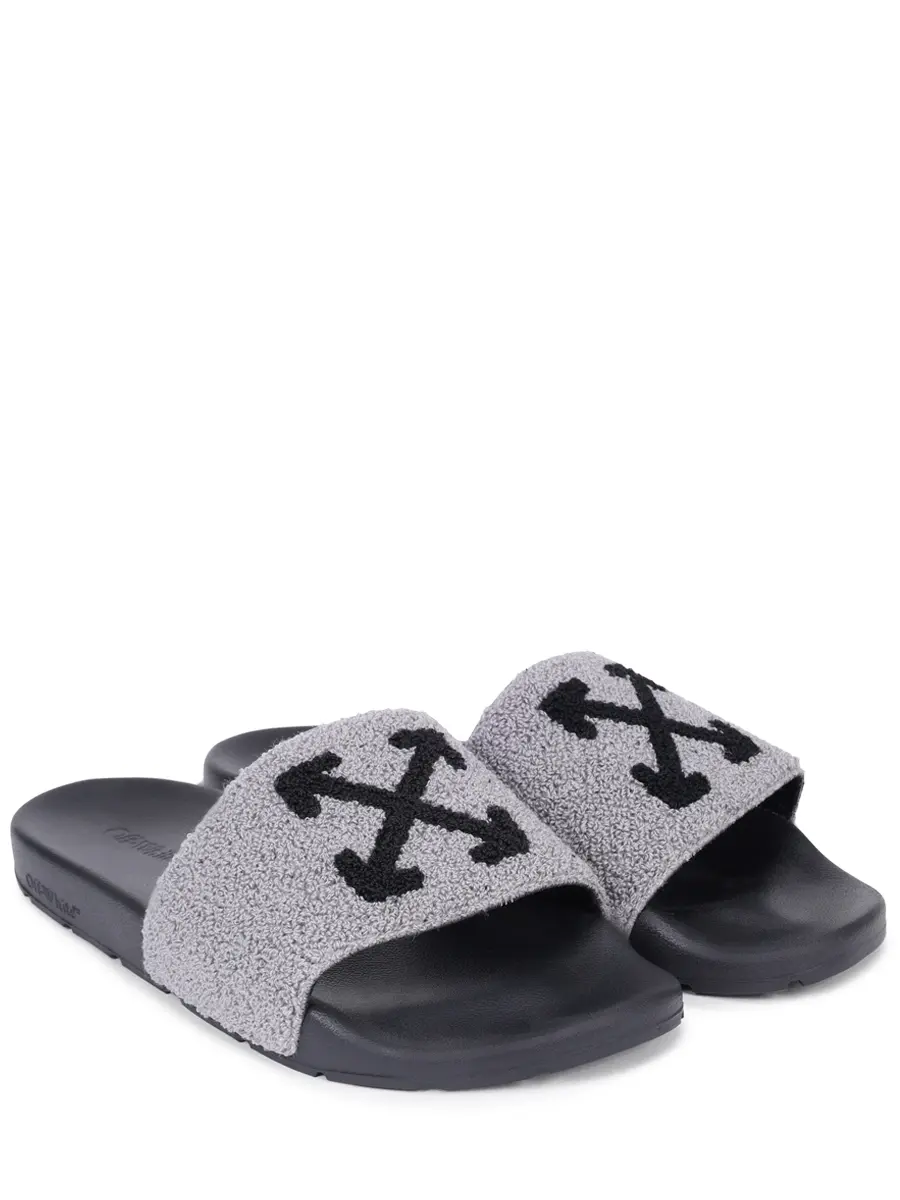 Шлепанцы комбинированные OFF-WHITE OMIU003F25FAB0017010 Серый  Фото 2