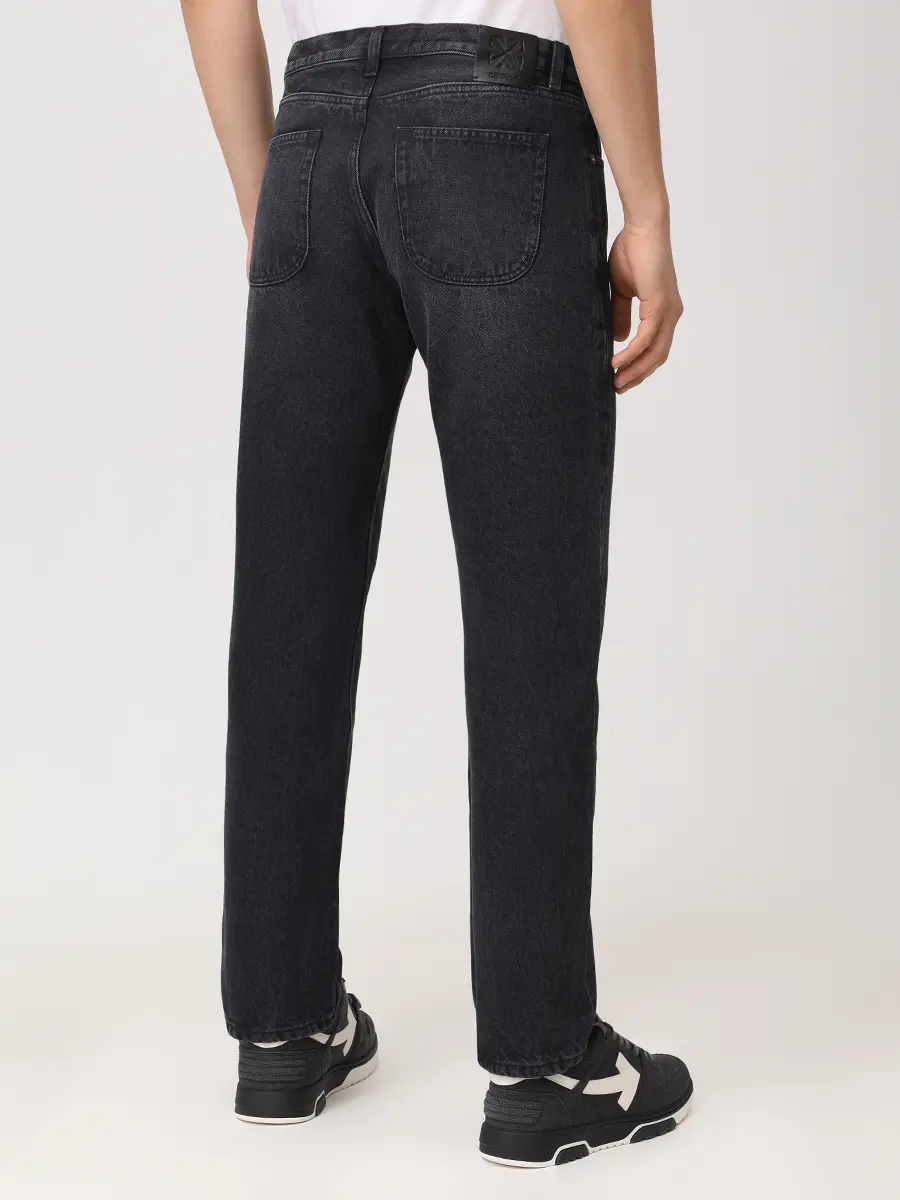 Джинсы Slim Fit хлопковые OFF-WHITE OMYA175C99DEN0011300 Черный  Фото 3