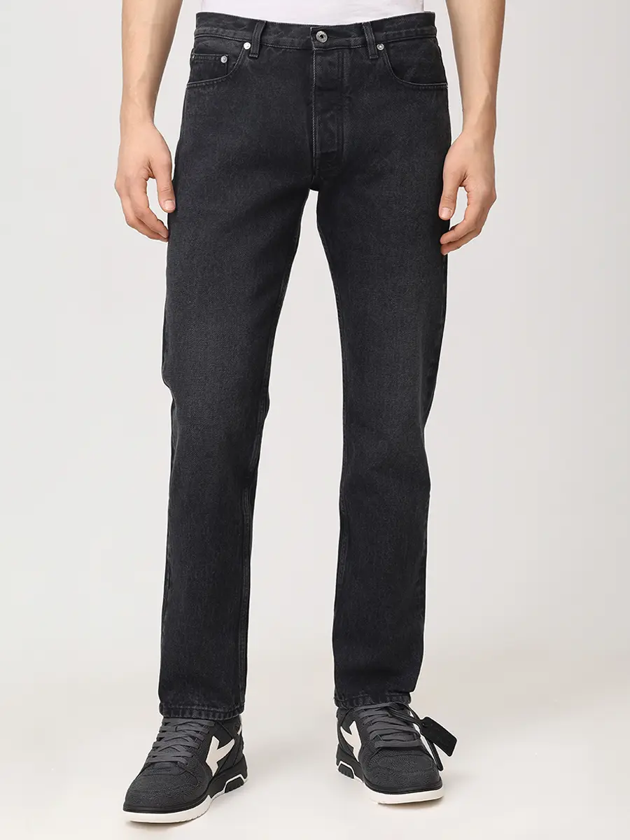 Джинсы Slim Fit хлопковые OFF-WHITE OMYA175C99DEN0011300 Черный  Фото 4