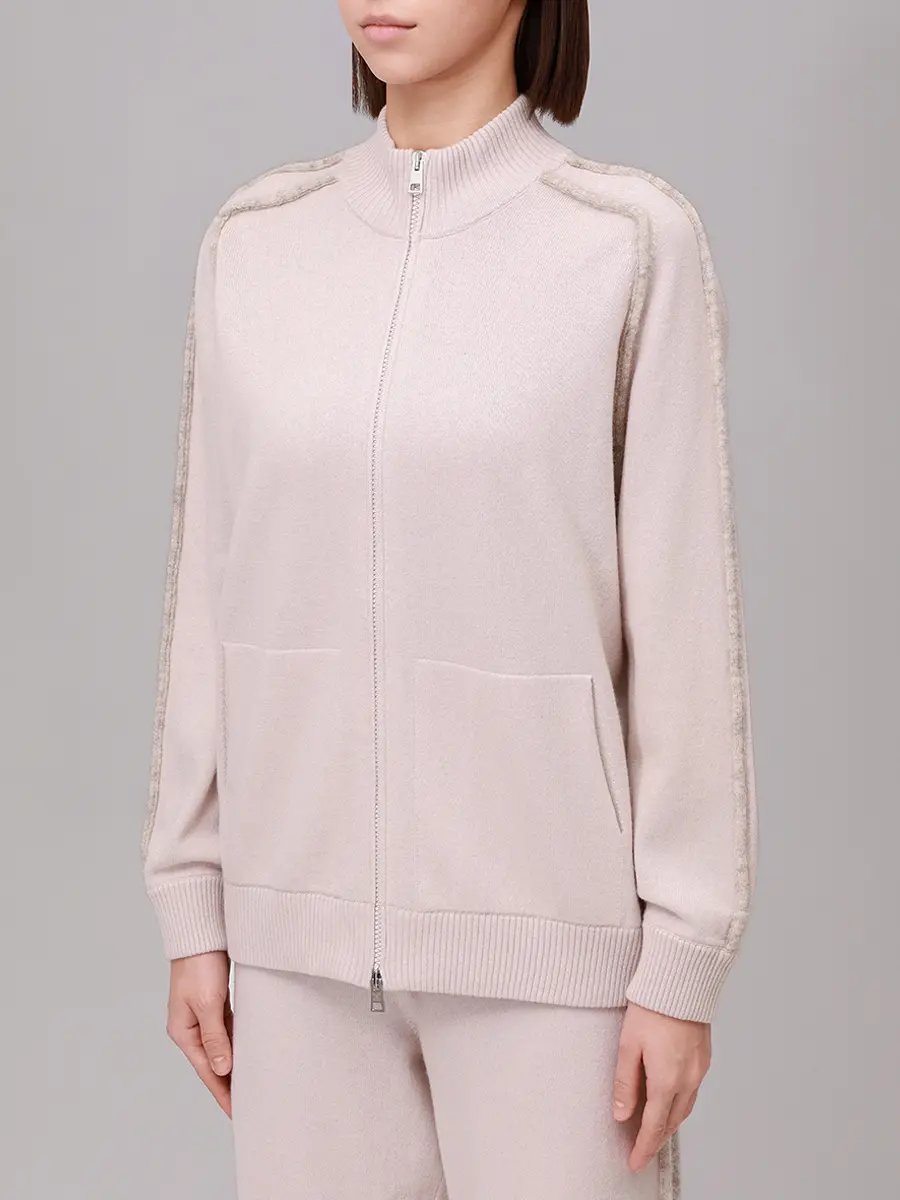 Олимпийка шерстяная PANICALE D370224GZ 37D29 0221 Бежевый  Фото 4