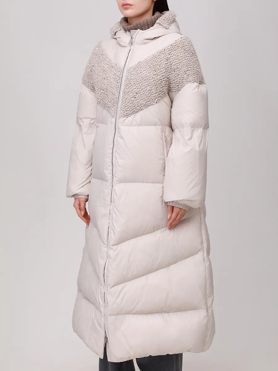 Пуховик стеганый PANICALE D371024GZ 37D58A 0911 Серый  Фото 4