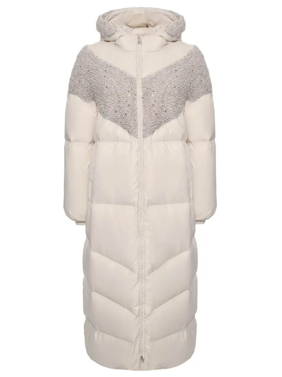 Пуховик стеганый PANICALE D371024GZ 37D58A 0201 Кремовый 