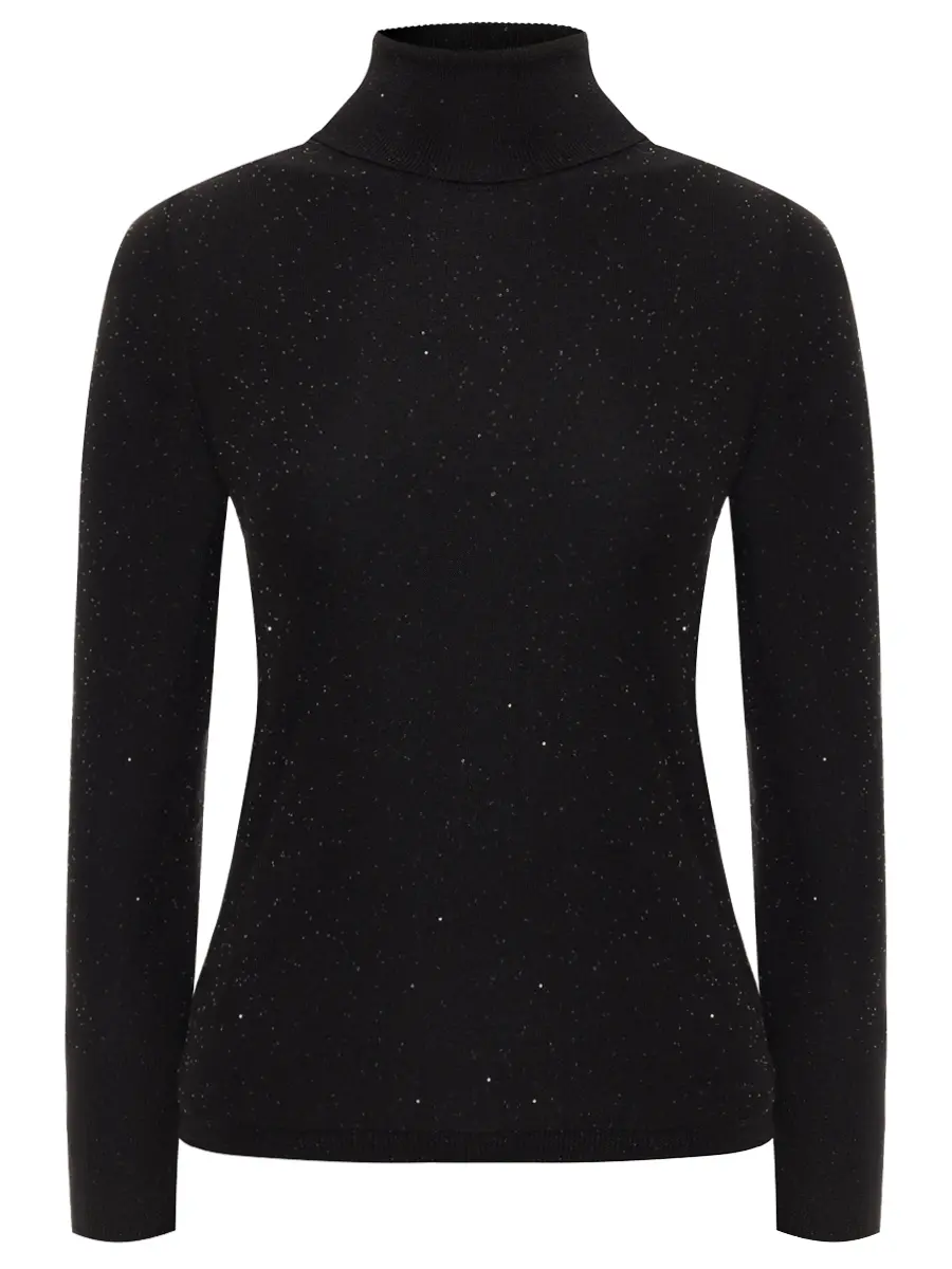 Водолазка из шерсти и шелка PANICALE D370159CL 37D14B 0991 Черный 