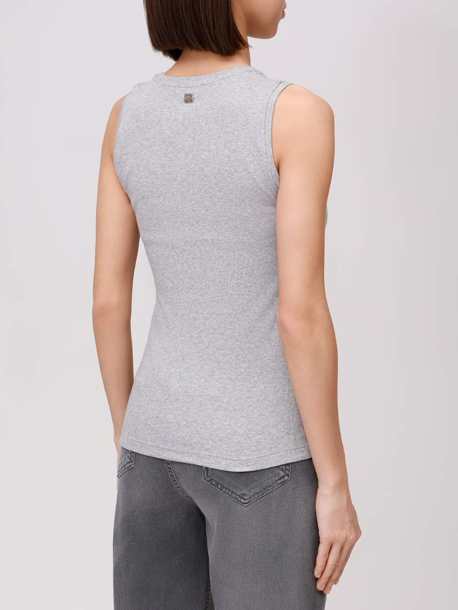Топ хлопковый PANICALE D371665CA 37D10A 0930 Серый  Фото 3