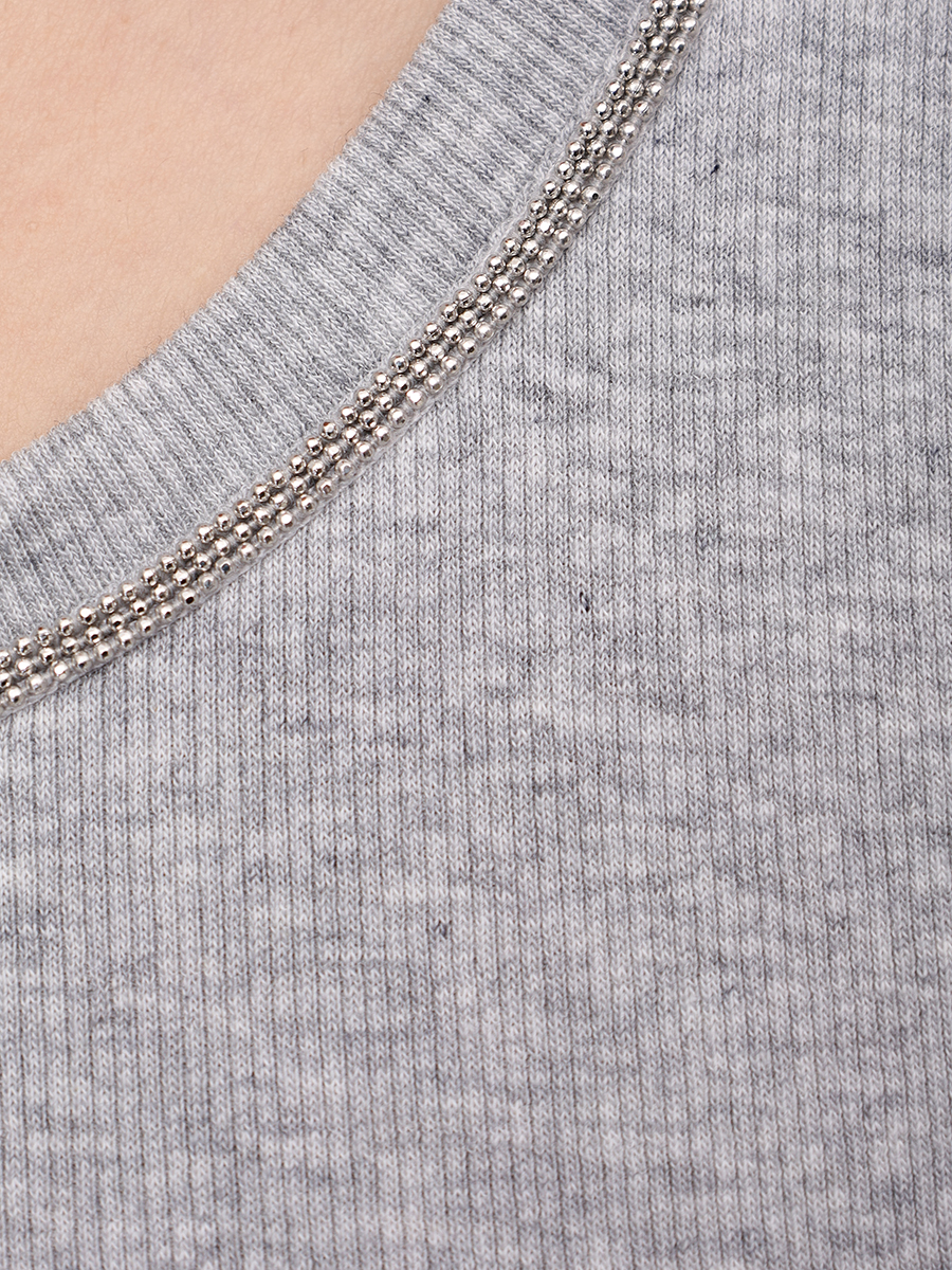 Топ хлопковый PANICALE D371665CA 37D10A 0930 Серый  Фото 6