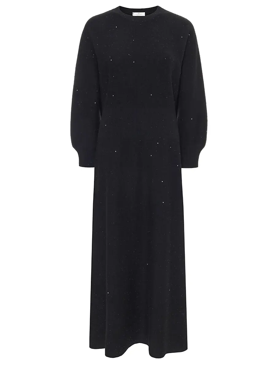 

Платье шерстяное, Черный, D370380AB 37D21 0990