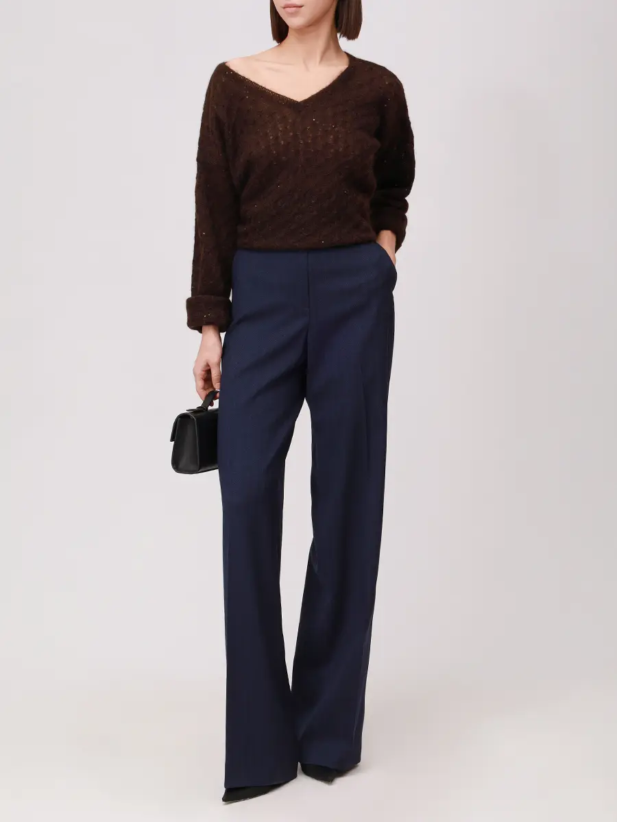 Пуловер шерстяной PANICALE D370472V 37D23 0291 Темно- Коричневый  Фото 2