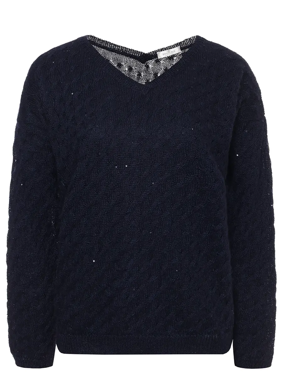 

Пуловер шерстяной, Синий, D370472V 37D23 0591 Темно-