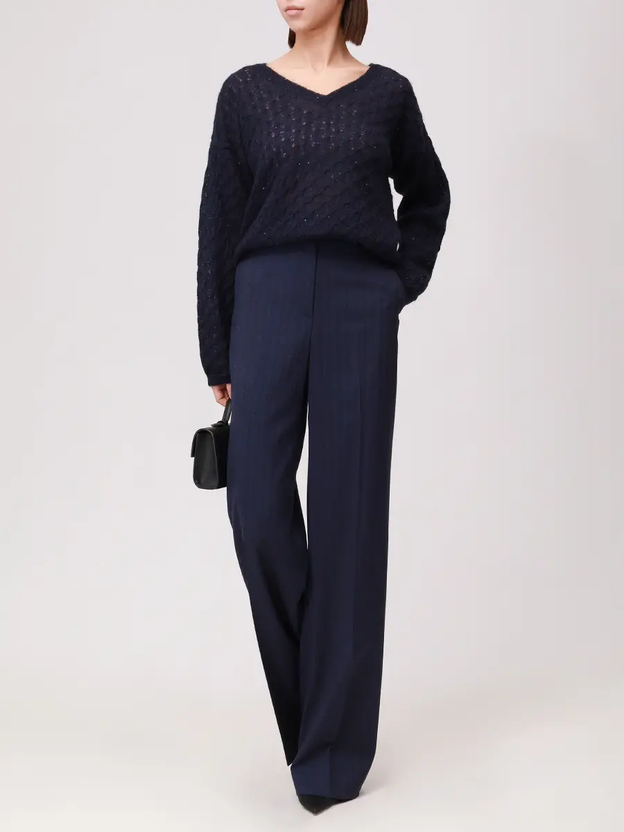 Пуловер шерстяной PANICALE D370472V 37D23 0591 Темно- Синий  Фото 2