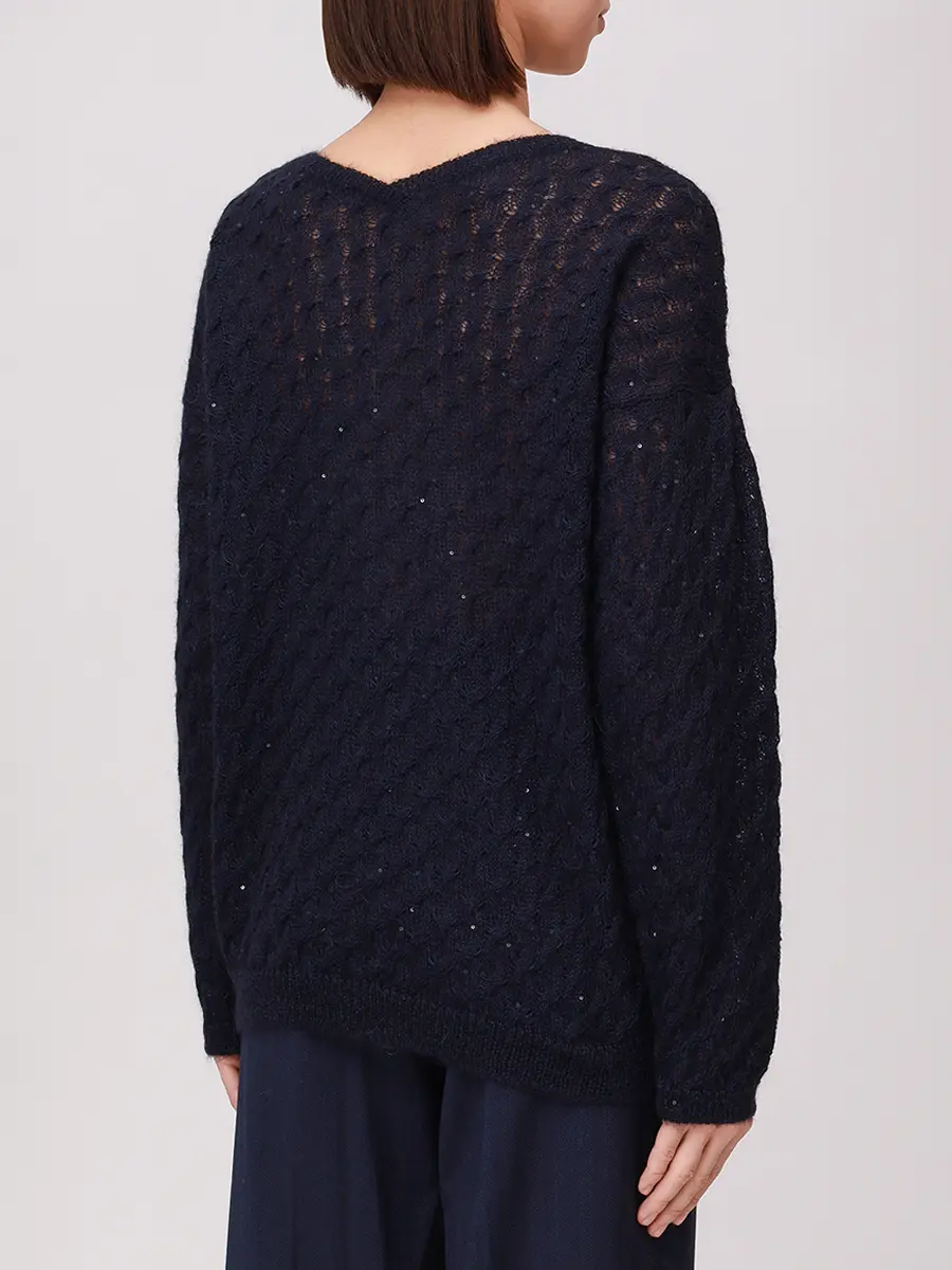 Пуловер шерстяной PANICALE D370472V 37D23 0591 Темно- Синий  Фото 3