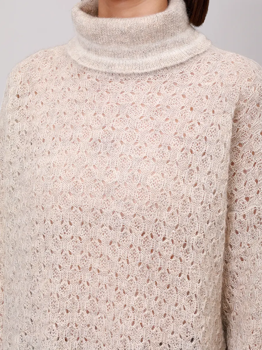 Свитер шерстяной PANICALE D370459CL 37D24 0225 Бежевый  Фото 5