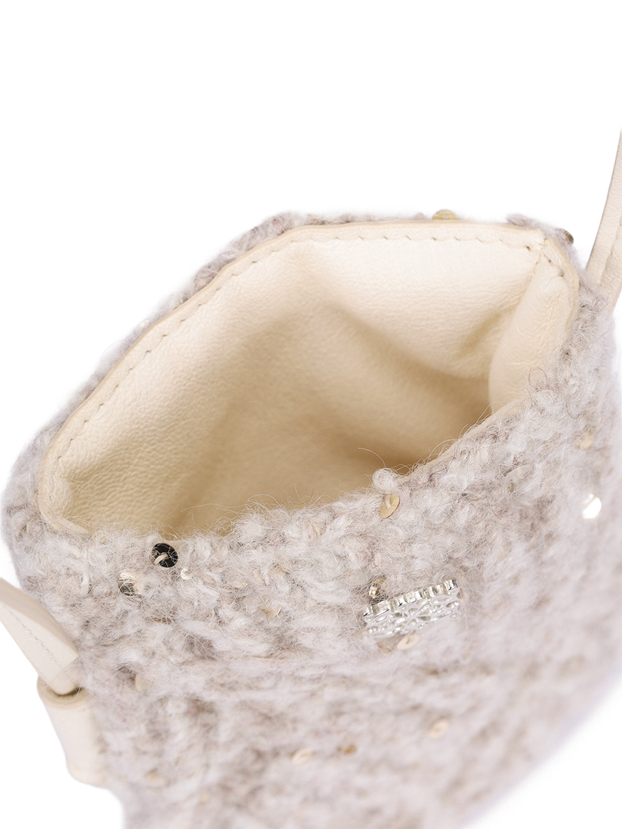 Сумка с пайетками PANICALE D37PHONE 37D20A 0221 Бежевый  Фото 4