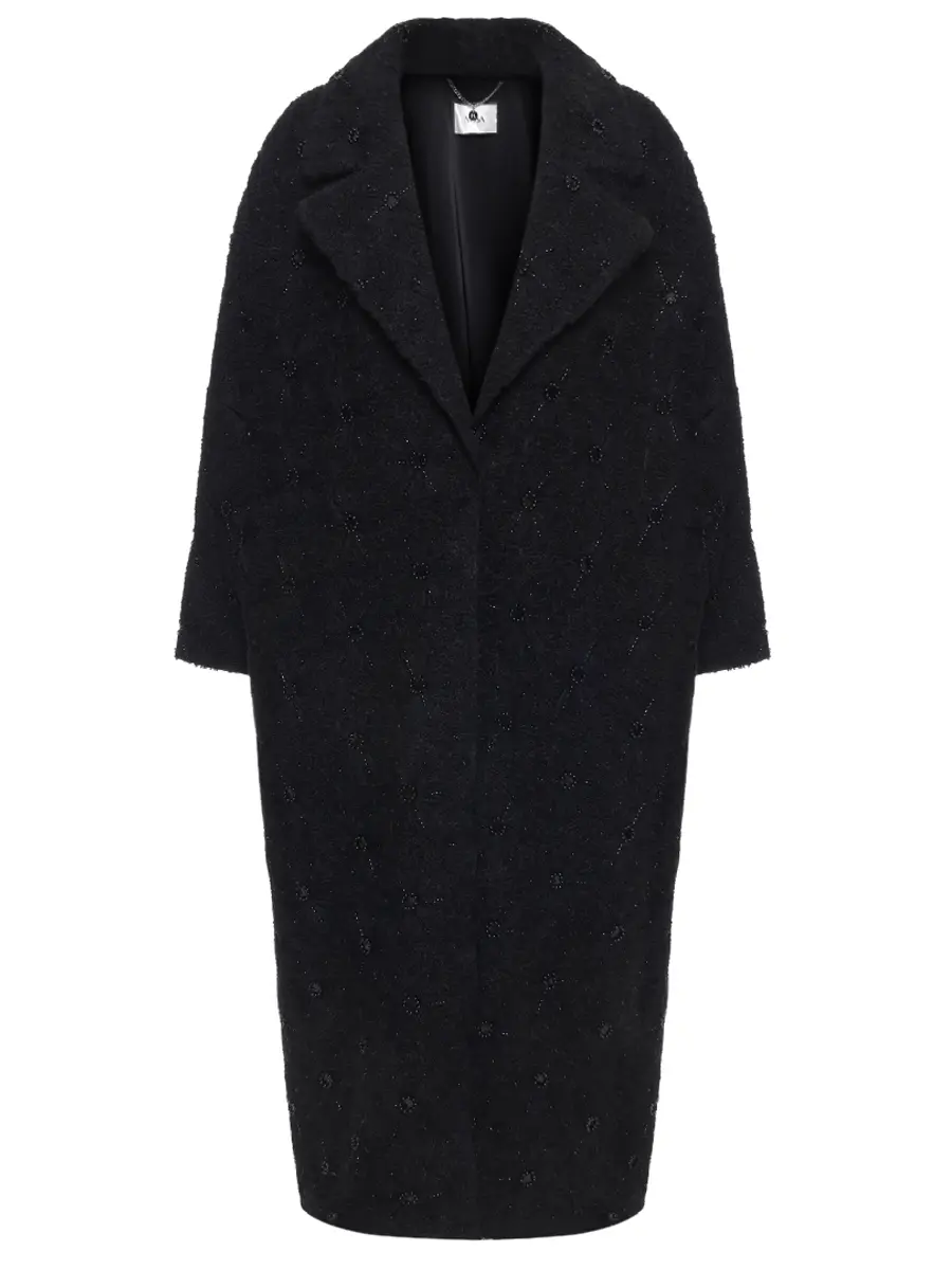 Пальто с вышивкой NISSA RG15466 BLACK Черный 
