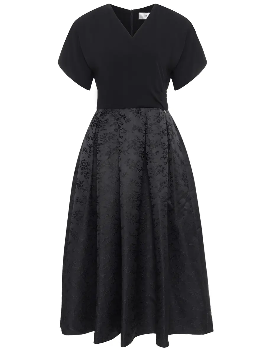 Платье комбинированное NISSA RC16118 BLACK Черный 