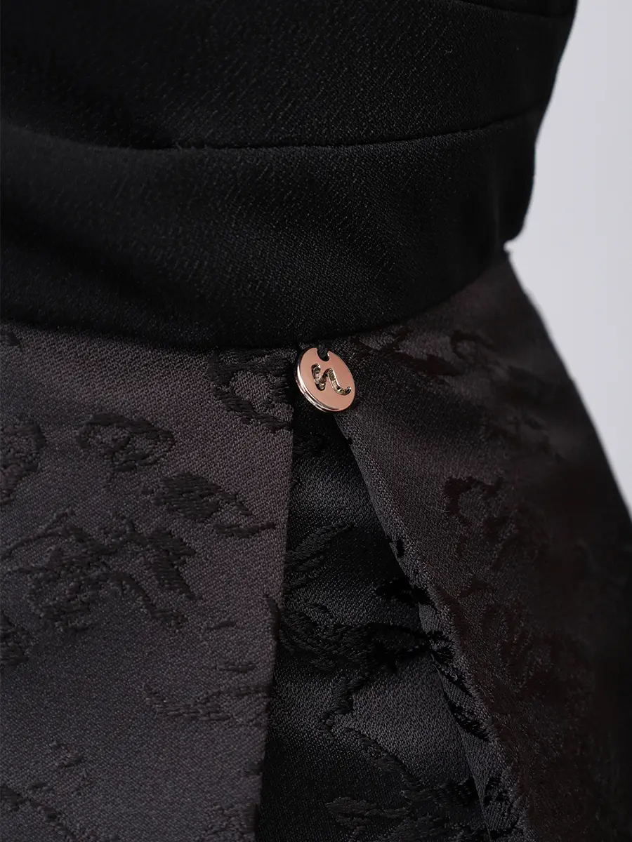 Платье комбинированное NISSA RC16118 BLACK Черный  Фото 6