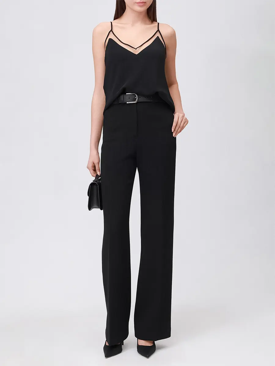 Топ однотонный NISSA TOP14918 BLACK Черный  Фото 2