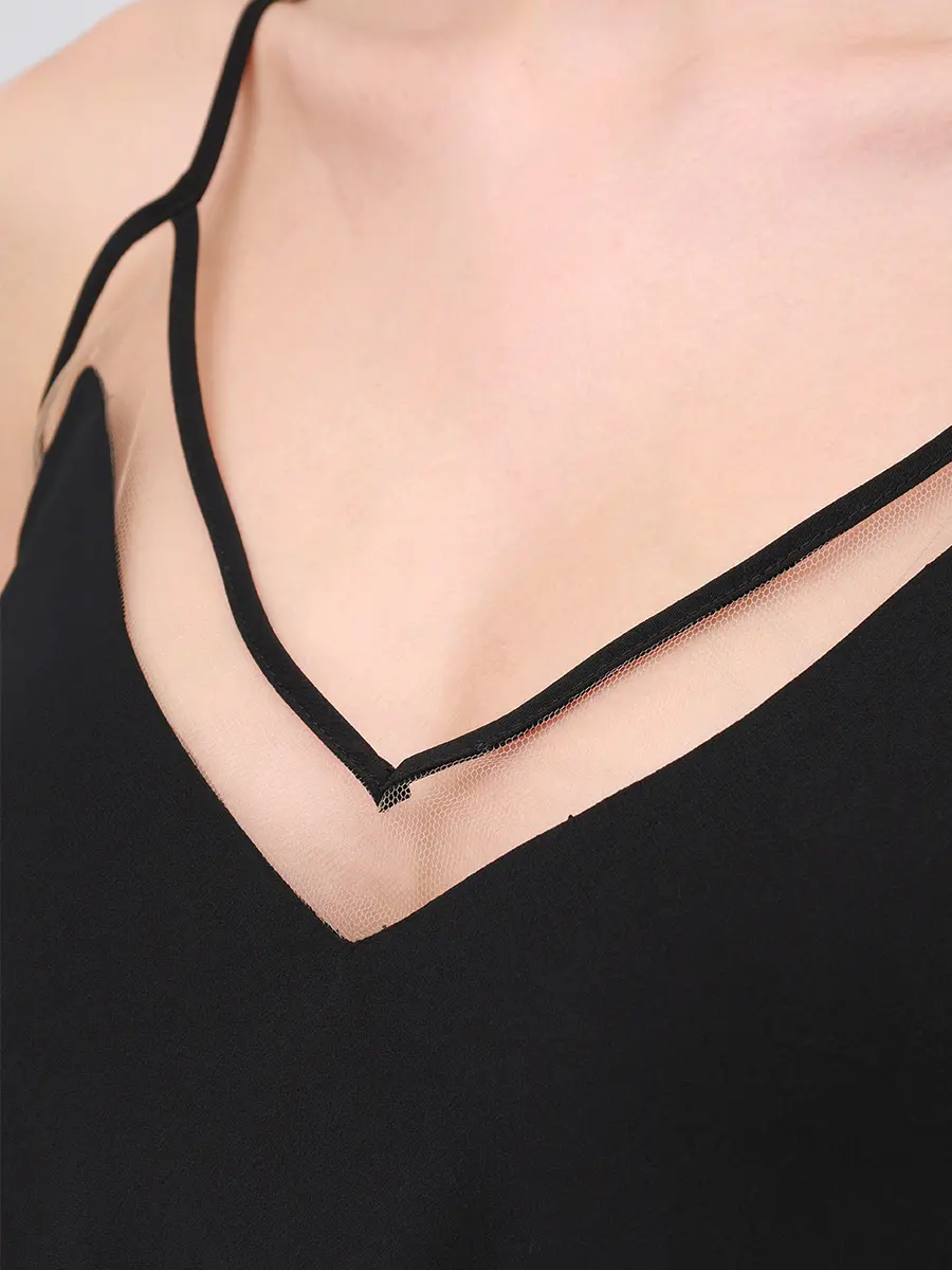 Топ однотонный NISSA TOP14918 BLACK Черный  Фото 5