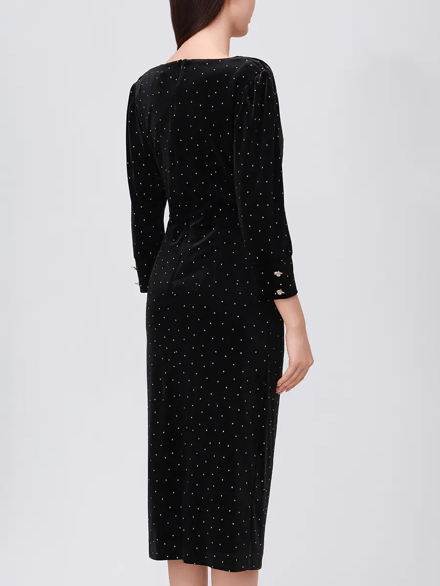 Платье бархатное NISSA RS16096 BLACK Черный  Фото 3