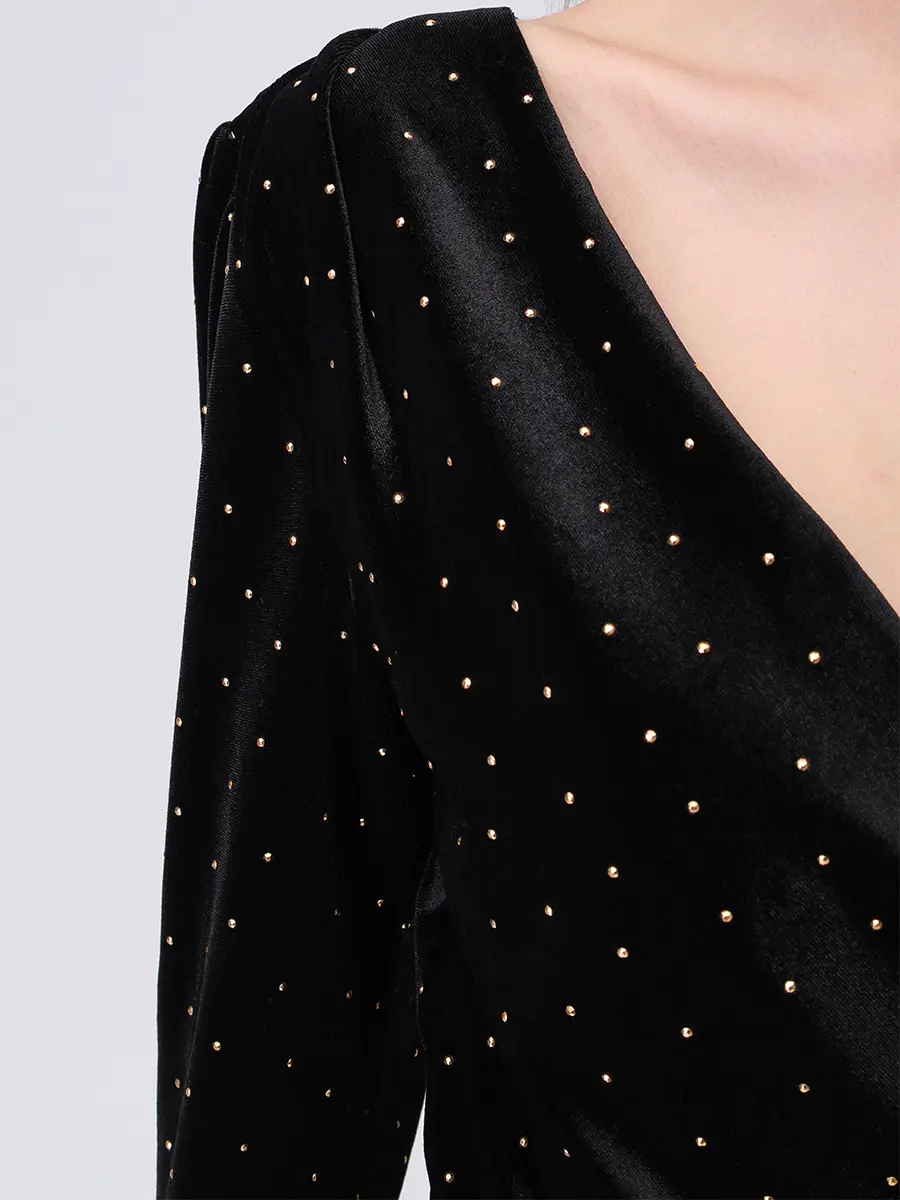 Платье бархатное NISSA RS16096 BLACK Черный  Фото 5