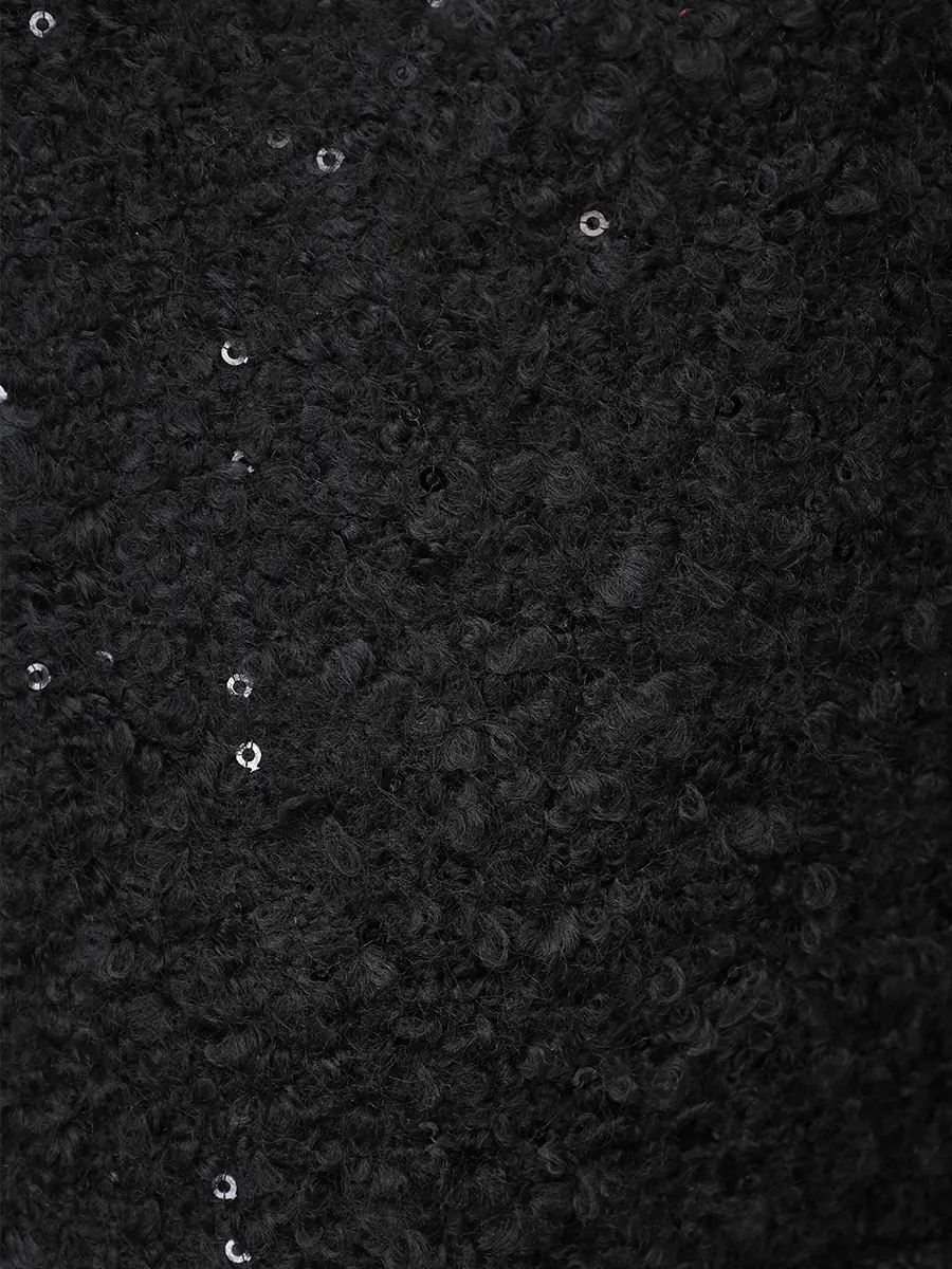 Пальто с пайетками NISSA RG16080 BLACK Черный  Фото 6