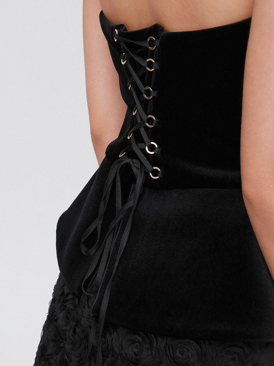 

Платье комбинированное, Черный, RS15410 BLACK