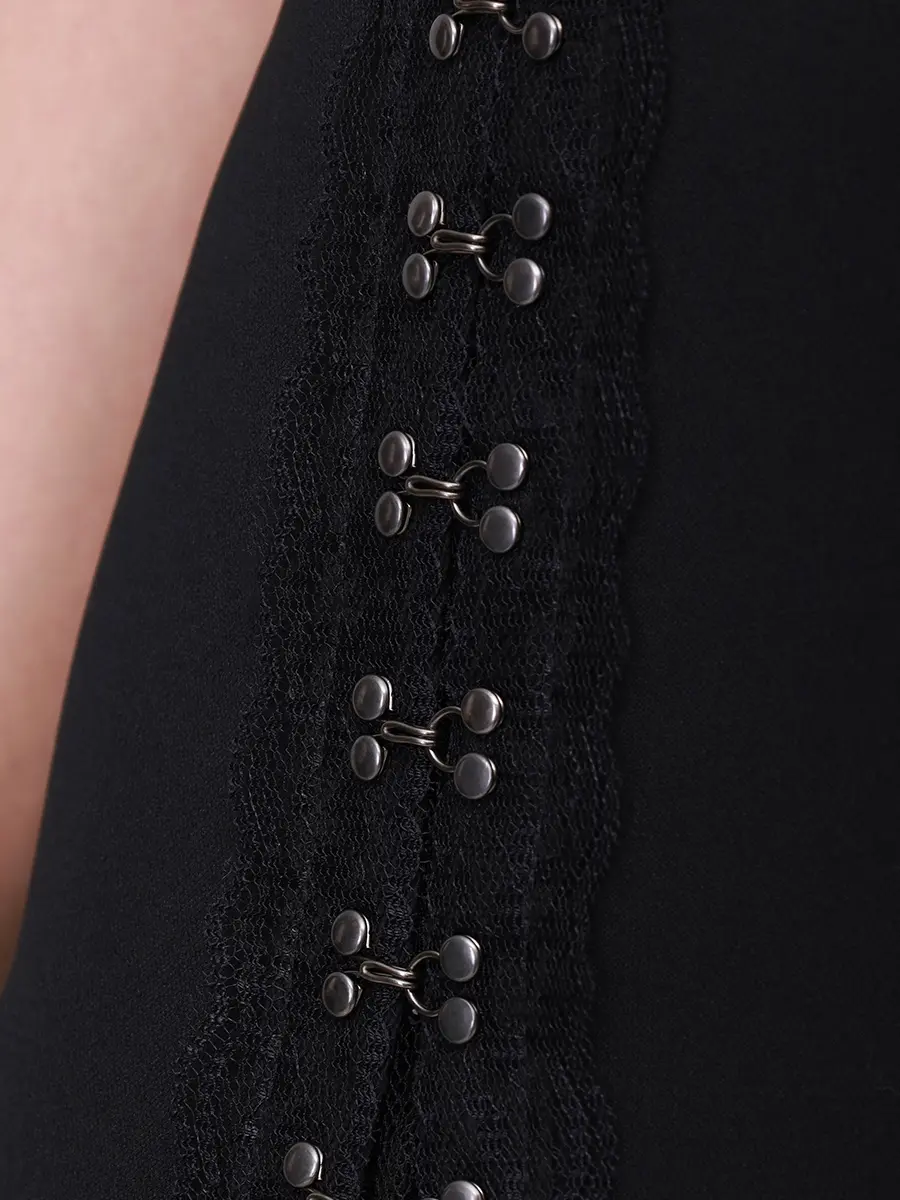 Юбка с кружевом NISSA F16138 BLACK Черный  Фото 5