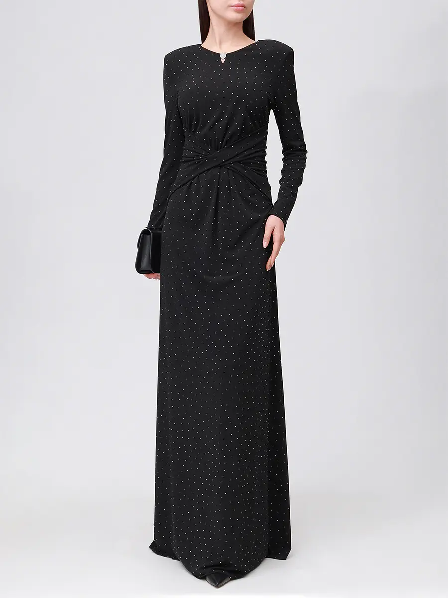 Платье однотонное NISSA RS16175 BLACK Черный  Фото 2