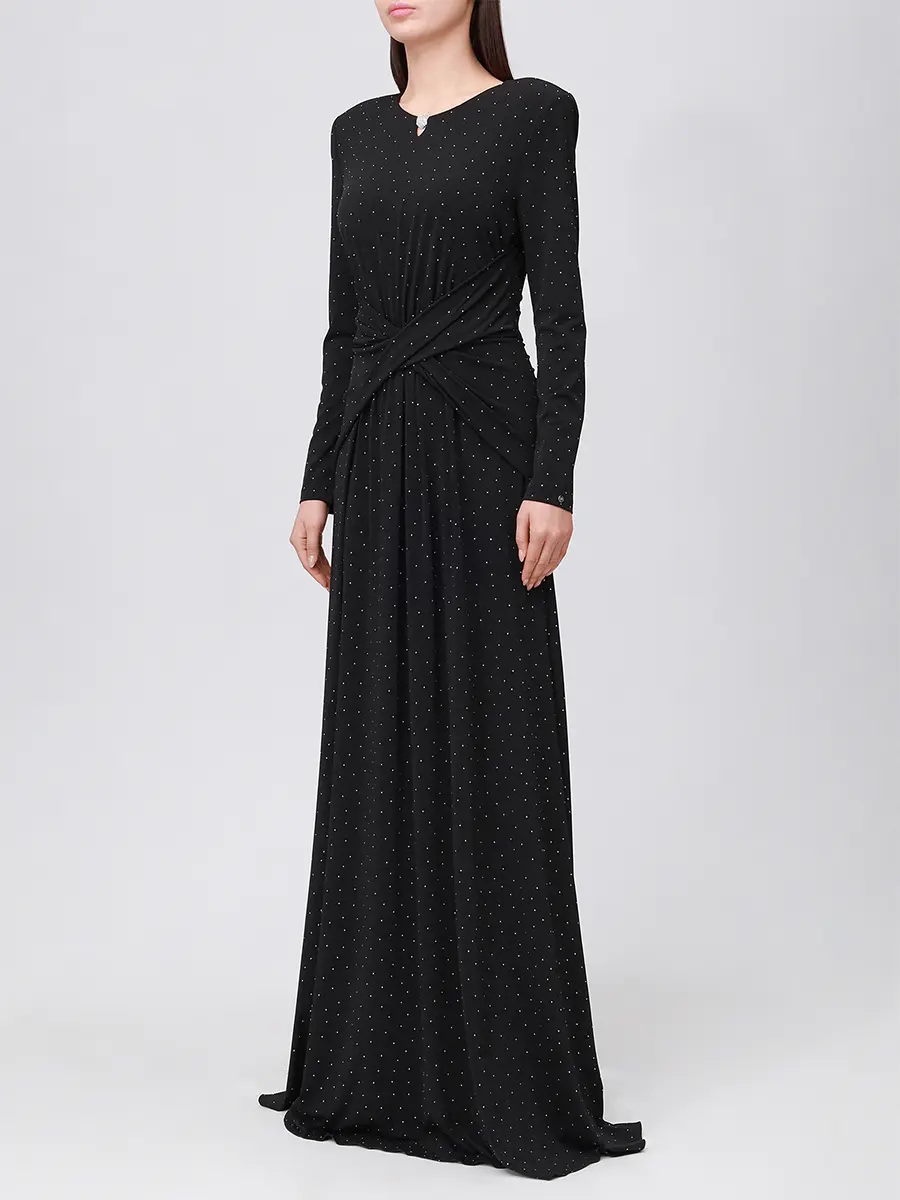 Платье однотонное NISSA RS16175 BLACK Черный  Фото 4