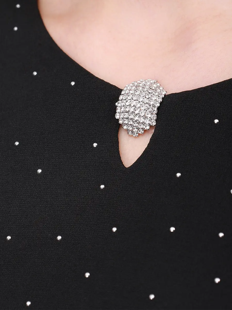 Платье однотонное NISSA RS16175 BLACK Черный  Фото 5