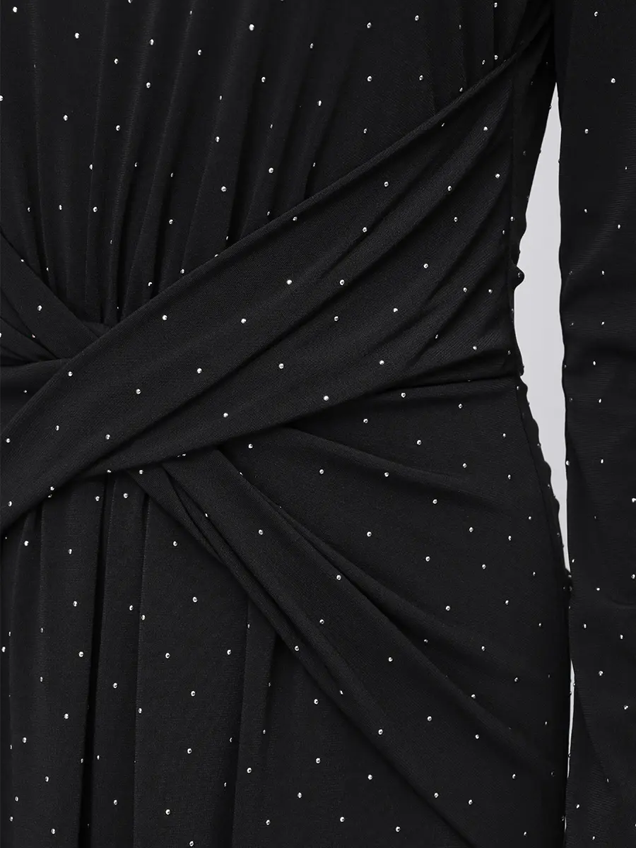 Платье однотонное NISSA RS16175 BLACK Черный  Фото 6